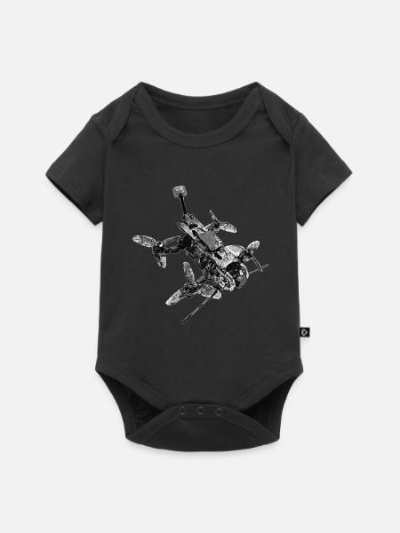 vintage drone DIY quadcopter retro freestyle - Baby Premium short-sleeve bodysuit - black