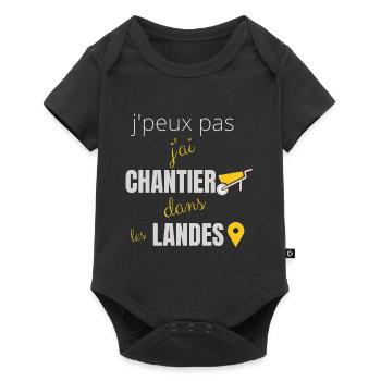j peux pas j ai chantier dans les landes - Body à manches courtes Premium Bébé - noir - Devant