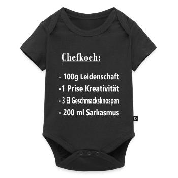 Koch Chefkoch Küchenchef Rezept Spruch - Baby Premium Kurzarmbody - Schwarz - Vorne
