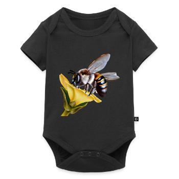 Fleißige Biene - Baby Premium Kurzarmbody - Schwarz - Vorne