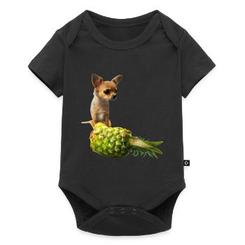 Chihuahua à l’ananas - Body à manches courtes Premium Bébé - noir - Devant