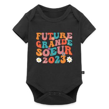 Future Grande Soeur 2023 Drôle naissance bébé - Body à manches courtes Premium Bébé - noir - Devant