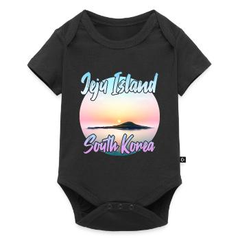 L’île de Jeju au coucher du soleil - Body à manches courtes Premium Bébé - noir - Devant