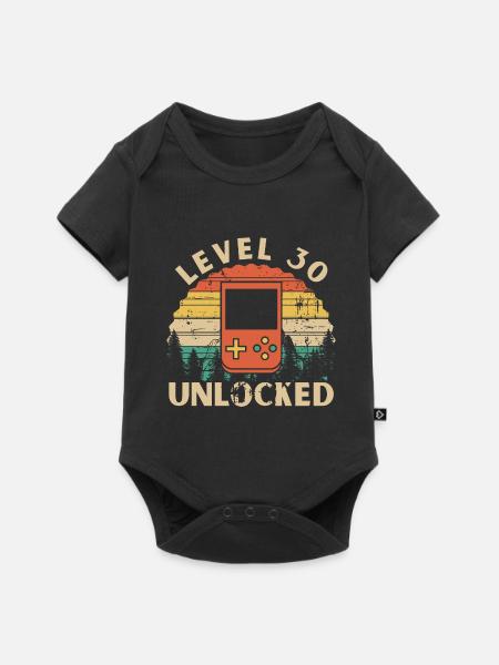 Level 30 freigeschaltet - Baby Premium Kurzarmbody - Schwarz