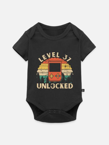 Level 37 freigeschaltet - Baby Premium Kurzarmbody - Schwarz