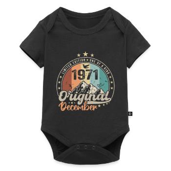 Dezember 1971 Jubiläumsgeschenk - Dezember 1971 - Baby Premium Kurzarmbody - Schwarz - Vorne