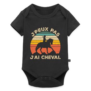 J'Peux Pas J'ai Cheval Animal Equitation - Body à manches courtes Premium Bébé - noir - Devant