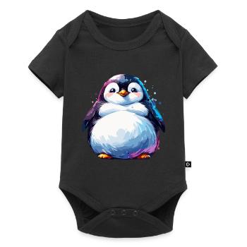 Gros Pingouins Pingouin Famille Mignon - Body à manches courtes Premium Bébé - noir - Devant