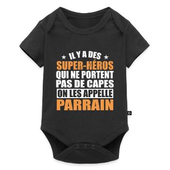 There are superheroes who don't wear capes - Baby Premium short-sleeve bodysuit - black - Front