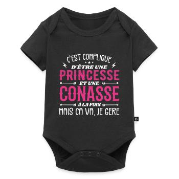 C'est Compliqué d etre Princesse et Conasse - Body à manches courtes Premium Bébé - noir - Devant