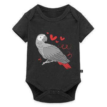 Perroquet Gris - Body à manches courtes Premium Bébé - noir - Devant