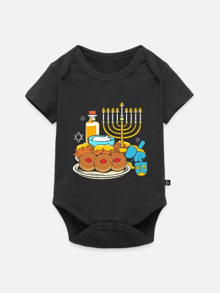 Chanukkah Hanukkah Hanukah - Baby Premium Kurzarmbody - Schwarz