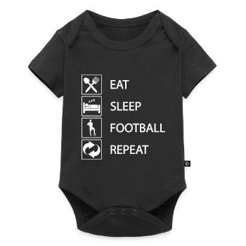 EAT SLEEP FOOTBALL REPEAT - Body à manches courtes Premium Bébé - noir - Devant