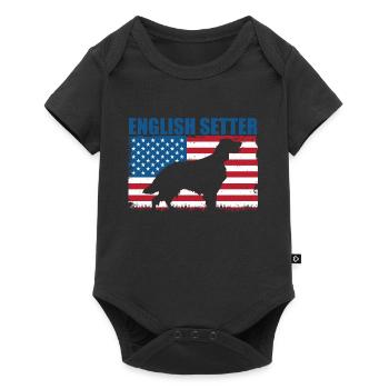 English Setter - Baby Premium Kurzarmbody - Schwarz - Vorne