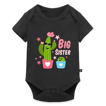 Big Sister Cactus Design - Baby Premium short-sleeve bodysuit - black - Front
