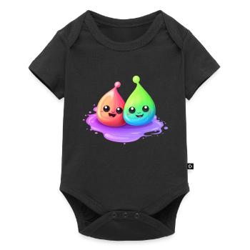 Two cheerful slimes - Baby Premium short-sleeve bodysuit - black - Front
