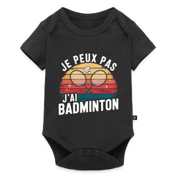 I Can't, I Have Badminton - Vintage Style - Baby Premium short-sleeve bodysuit - black - Front
