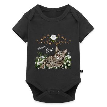 Chemise de chat, chat - Body à manches courtes Premium Bébé - noir - Devant