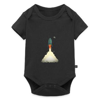 Rakete - Baby Premium Kurzarmbody - Schwarz - Vorne
