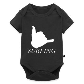 Surfen Surfbrett Gruß Wellen Sport Hobby Geschenk - Baby Premium Kurzarmbody - Schwarz - Vorne