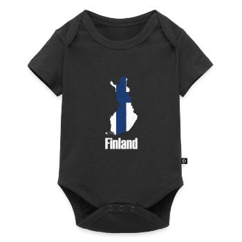 Finland Finlande carte nationale cadeau national - Body à manches courtes Premium Bébé - noir - Devant