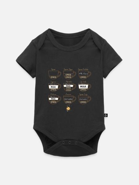 0222 Kaffee | Sammlung | Kaffeeliebhaber - Baby Premium Kurzarmbody - Schwarz