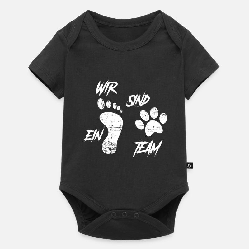 Hunde Spruch wir sind ein Team Geschenk - Baby Premium Kurzarmbody - Schwarz