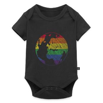 cadeau de fierté mondiale lgbt - Body à manches courtes Premium Bébé - noir - Devant