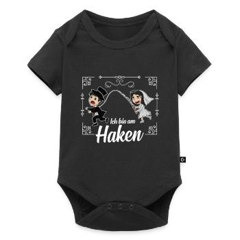 I'am on the Hook - Ich bin am Haken: Hochzeit - Baby Premium Kurzarmbody - Schwarz - Vorne