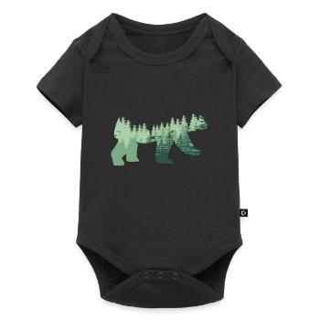 Animal design bear forest trees fir nature nature lover - Baby Premium short-sleeve bodysuit - black - Front