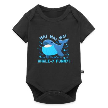 Lustiges Wal Design Whale Hello There! - Baby Premium Kurzarmbody - Schwarz - Vorne