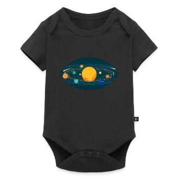 Planètes système solaire soleil oeil terre espace - Body à manches courtes Premium Bébé - noir - Devant
