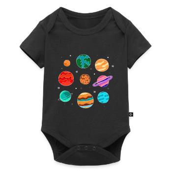 Système solaire avec les planètes Univers du système solaire - Body à manches courtes Premium Bébé - noir - Devant