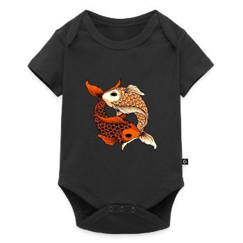 Icône Yin Yang Koi Karpen Koi Pond Japon Poisson - Body à manches courtes Premium Bébé - noir - Devant