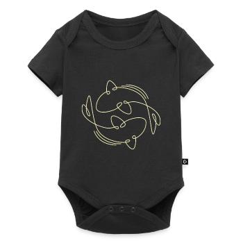 Minimalistic Koi carp fish illustration - Baby Premium short-sleeve bodysuit - black - Front