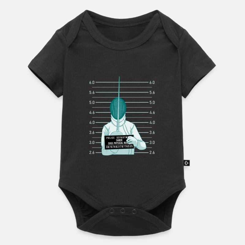 Escrime avec arrestation d'épée - Body à manches courtes Premium Bébé - noir