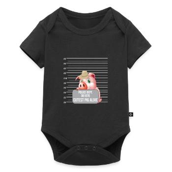 Cutest Pig Alive Funny pig - Baby Premium short-sleeve bodysuit - black - Front