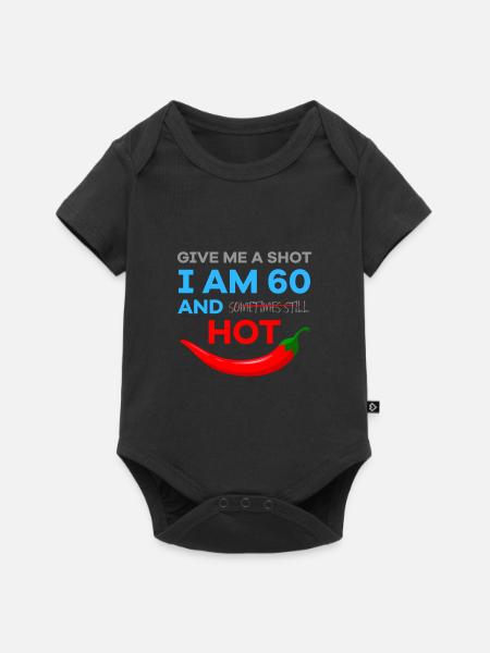 60 jaar en heet - Premium kortærmet baby-body  - sort