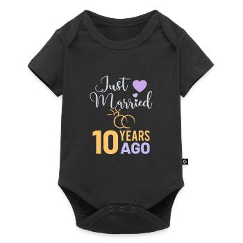10 ans de mariage anniversaire de mariage cadeau de mariage - Body à manches courtes Premium Bébé - noir - Devant