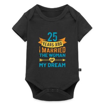 25th wedding anniversary silver wedding saying gift - Baby Premium short-sleeve bodysuit - black - Front