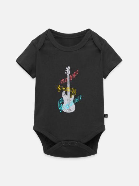 Bass guitar electric guitar - Baby Premium short-sleeve bodysuit - black