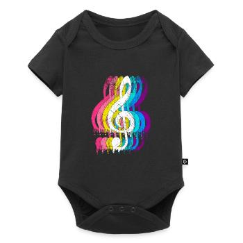 Musicien clef clé de sol musique - Body à manches courtes Premium Bébé - noir - Devant