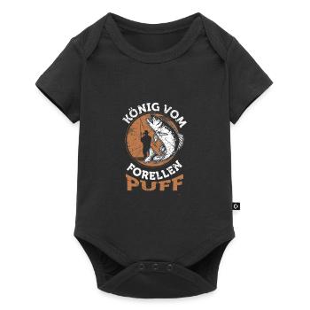 König vom Forellenpuff Forellen Angler Forellensee - Baby Premium Kurzarmbody - Schwarz - Vorne