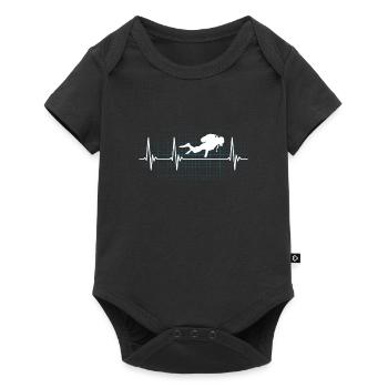 Cadeau de pouls de rythme cardiaque de plongeur - Body à manches courtes Premium Bébé - noir - Devant