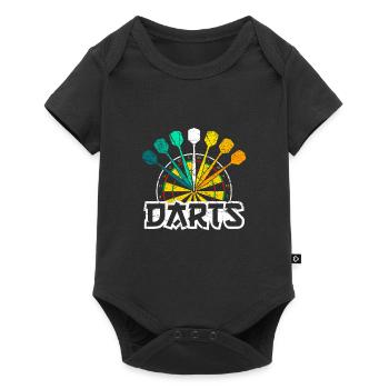 Retro dart dart player design dart gift - Baby Premium short-sleeve bodysuit - black - Front