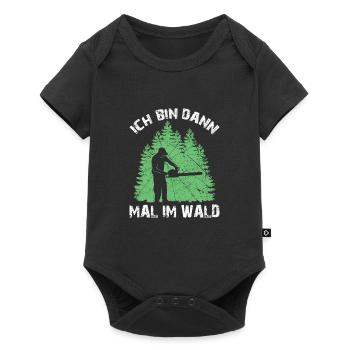Ich bin dann mal im Wald Fichte Tanne Kettensägen - Baby Premium Kurzarmbody - Schwarz - Vorne