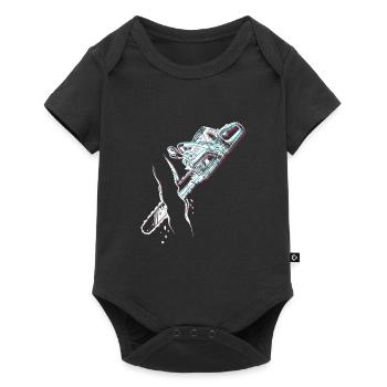 Tronçonneuse tronçonneuse pour bûcherons - Body à manches courtes Premium Bébé - noir - Devant