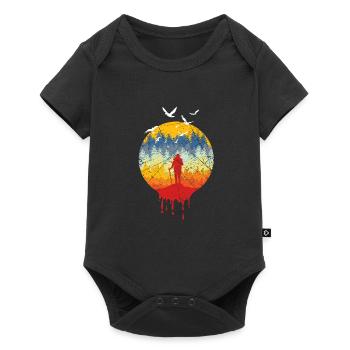 Forest Hiker Nordic Walking Retro Gift - Baby Premium short-sleeve bodysuit - black - Front