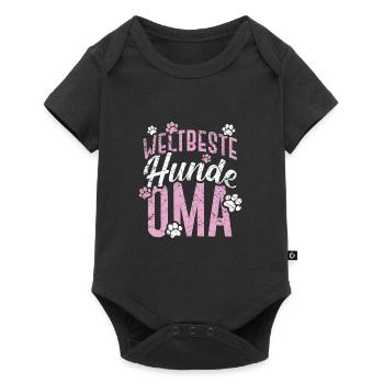 Hundebesitzer Weltbeste Hunde Oma Hundebesitzer - Baby Premium Kurzarmbody - Schwarz - Vorne