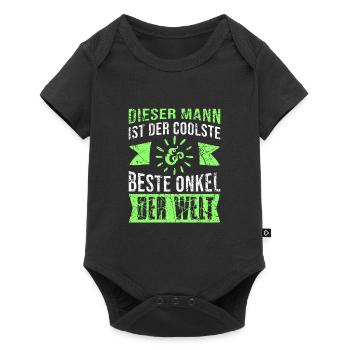 Onkel bester Mann Spruch bester Onkel Geschenk - Baby Premium Kurzarmbody - Schwarz - Vorne